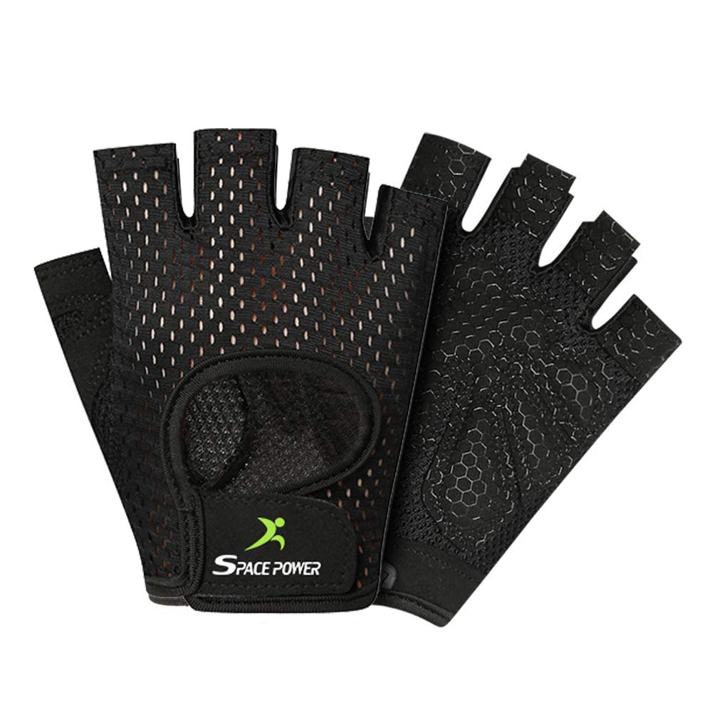 Spacepower Workout Gloves, Weight Lifting Gloves For Womenmen, Lightweight Breathable Gym Gloves For Exercise (Small, Black)